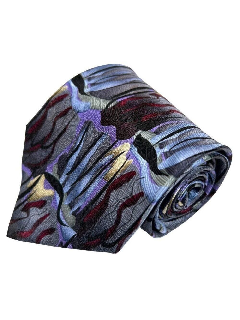 J. Garcia Men's Blue Silk Scaly Monster and Blue Man Necktie Tie